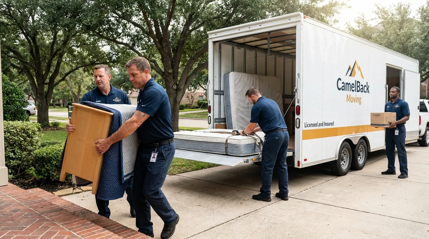 Crew loading residential truck for cross-state move from Kinderhook, NY