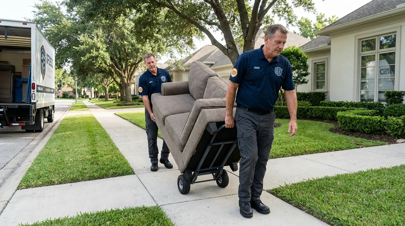 Local residential moving crew loading furniture in Kinderhook, NY